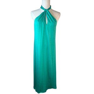 2/$30 ZARA Green Teal Small Halter Neck Maxi Dress 100% Polyester